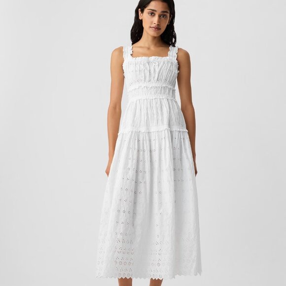 Gap x Doen White Eyelet Midi Dress in XL - Picture 1 of 5